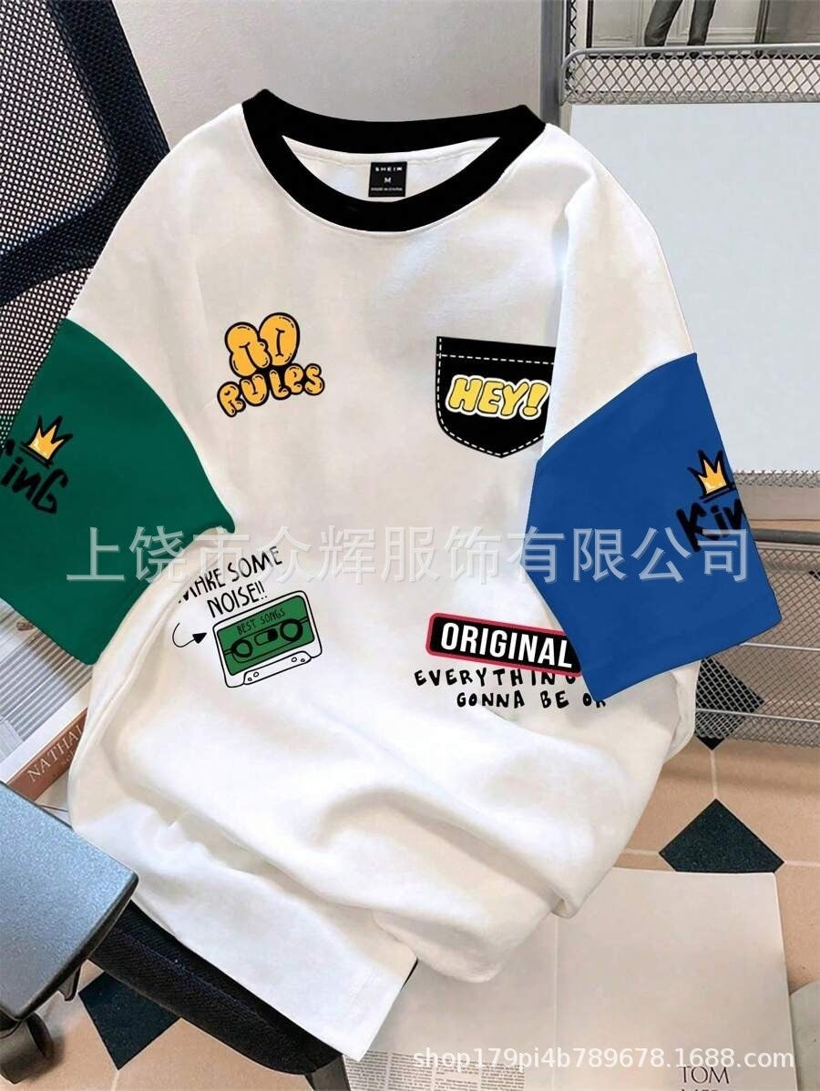 Printed Casual All-match Short-sleeved T-shirt