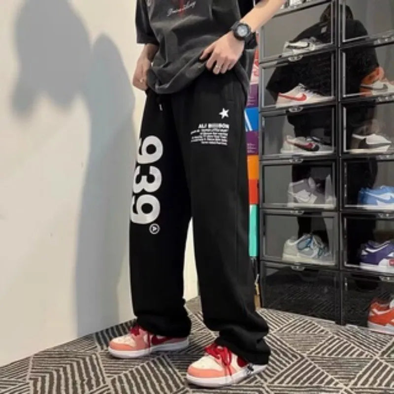 "Loose draped wide leg sweatpants"