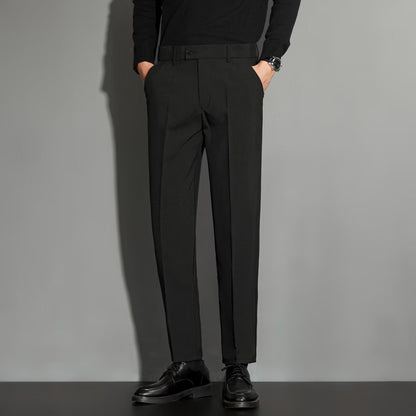 Spring Draping Effect Straight All-matching Ankle-length Suit Pants