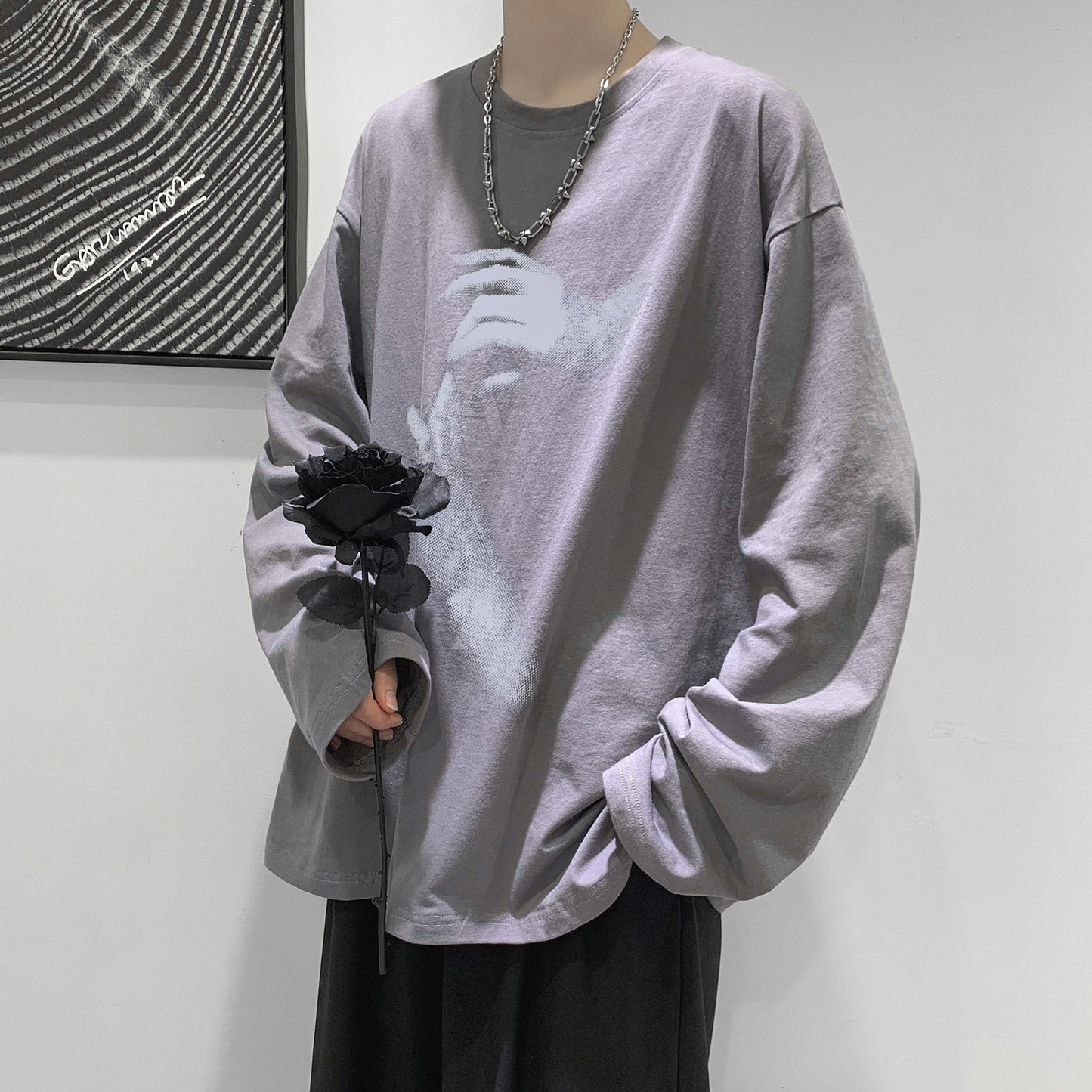 Loose Autumn Men's Bottoming Shirt Couple Outfit