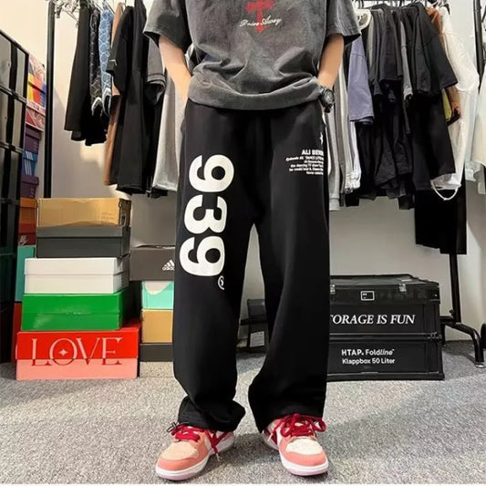 "Loose draped wide leg sweatpants"