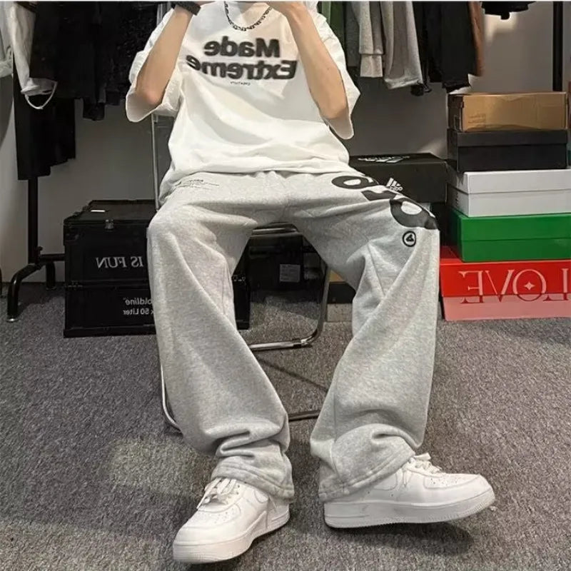 "Loose draped wide leg sweatpants"