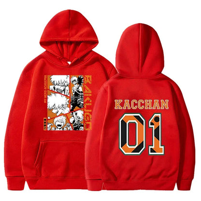 "Bakugou Katsuki Printed Hoodies."