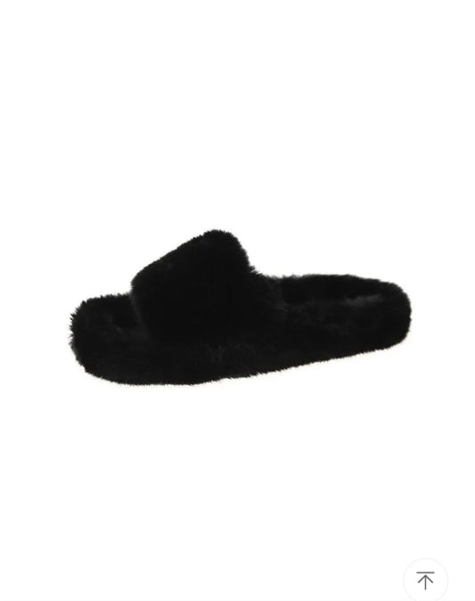 Ladies Fur Slippers Light Board Solid Color Home Shoes Women Shoes