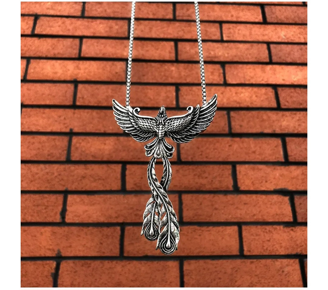 Fashion Alloy Big Phoenix Pendant Necklace