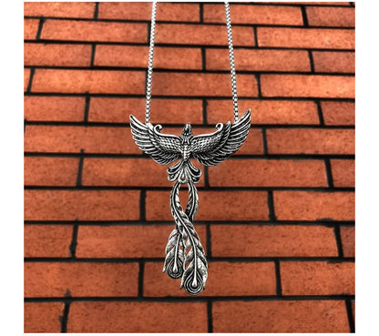Fashion Alloy Big Phoenix Pendant Necklace