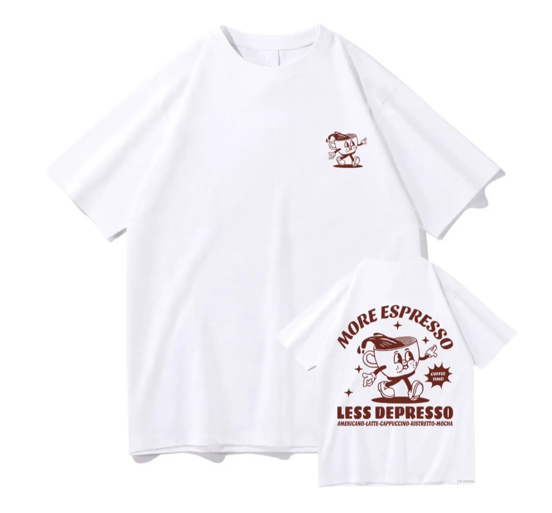 More Espresso Less Depression T-shirt Ancient Pattern Men And Women